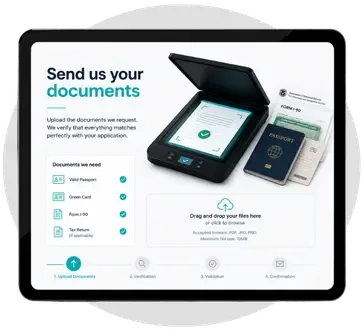 Document upload screen showing the bona fide marriage evidence checklist for a Form I-751 petition